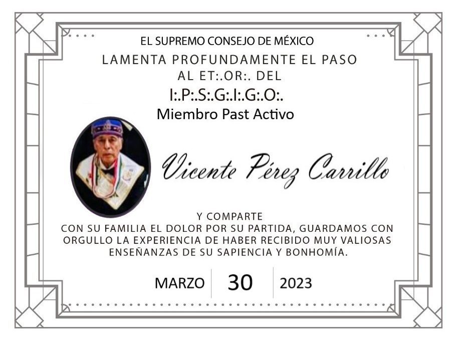 Esquela Corta Vicente Pérez Carrillo