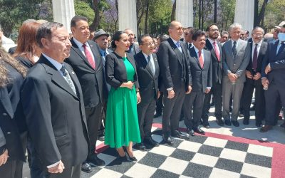 Conmemoración del 217 Aniversario del Natalicio de Benito Pablo Juárez García, en el Hemiciclo a Juárez de la CDMX