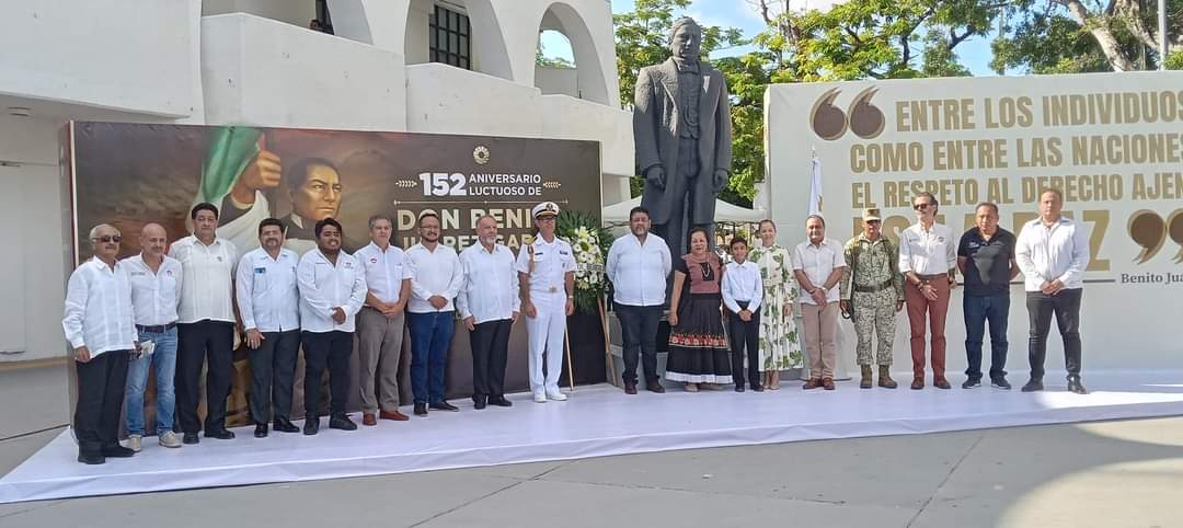 Ceremonia Cívica del CVII Aniversario Luctuoso del I.·.P.·.H.·. Benito Juárez García en Cancún, Q. Roo.