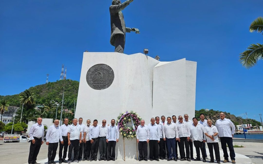 Conmemoración del CLII Aniversario Luctuoso del Benemérito de las Américas en Manzanillo, Col.